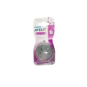 Philips Avent Pack of 2 Natural Nipple, First Flow, 0M, Newborns, SCF657